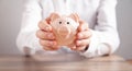 Man holding piggy bank. Business. Investment Royalty Free Stock Photo