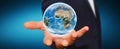 Man holding the planet earth in his hand Royalty Free Stock Photo