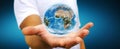 Man holding the planet earth in his hand Royalty Free Stock Photo