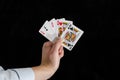 Man holding playing cards Royalty Free Stock Photo