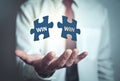 Man holding puzzle. Win-Win. Business concept Royalty Free Stock Photo