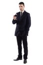 Man holding a red glass of fine wine Royalty Free Stock Photo