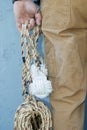Man holding rope