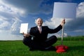 Man Holding Sign Royalty Free Stock Photo