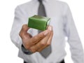 Man holding small gift Royalty Free Stock Photo