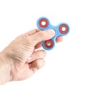 a man holding a spinner Royalty Free Stock Photo