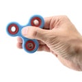 a man holding a spinner motion blur Royalty Free Stock Photo