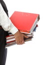 Man holding stack of folders - Isolated Royalty Free Stock Photo