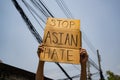 A man holding Stop Asian Hate sign Royalty Free Stock Photo