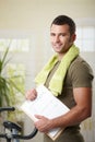 Man holding training plan Royalty Free Stock Photo