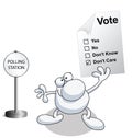 Man holding voting ballot paper