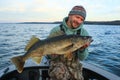 Man Holding Walleye Fishing Fish Fisherman Royalty Free Stock Photo