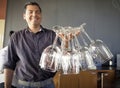 Man Holding Wine Glasses, Baja, Mexico