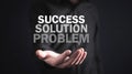 Man holding words. Problem, Solution, Success Royalty Free Stock Photo
