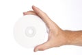 Man holds compakt disc Royalty Free Stock Photo