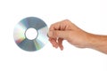 Man holds compakt disc Royalty Free Stock Photo