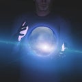 Man Holds Energy Sphere Royalty Free Stock Photo