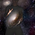 Man holds galaxy