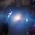 Man holds galaxy