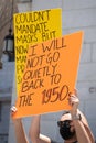 Protest Sign: I Will Not Go Back to 1950's