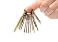 Man holds keys Royalty Free Stock Photo