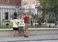 Man holds Walter Scott RIP sign, Charleston, South Carolina