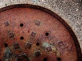 Man Hole Cover Manhole Lid Iron Rusty Royalty Free Stock Photo