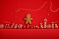 man red sweet decoration white cookie holiday food gingerbread background happy christmas. Generative AI.
