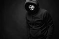 Man in Hood. Boy in a hooded sweatshirt Royalty Free Stock Photo