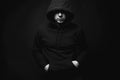 Man in Hood. Boy in a hooded sweatshirt Royalty Free Stock Photo