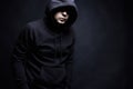 Man in Hood. Boy in a hooded sweatshirt Royalty Free Stock Photo