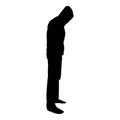 Man in the hood concept danger silhouette side view icon black color illustration