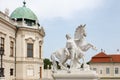 Man with horse baroque statue at Belvedere palace, Vienna, Austria Royalty Free Stock Photo