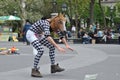 Man in horse head custume