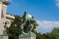 Man and Horse Statue in front of the Parliament of Serbia in Belgrade, or the National Assembly of Serbia