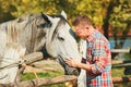 Man with horse Royalty Free Stock Photo