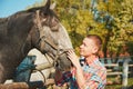 Man with horse Royalty Free Stock Photo