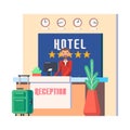 Man at hotel hall or male at hostel reception Royalty Free Stock Photo