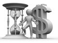 Man with hourglass and dollar Royalty Free Stock Photo