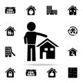 man and house icon. Real estate icons universal set for web and mobile Royalty Free Stock Photo