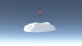 Man hovers above cloud Royalty Free Stock Photo