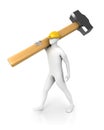 Man with huge sledgehammer Royalty Free Stock Photo