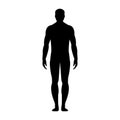 Man. Human front side Silhouette. Isolated on White Background. Royalty Free Stock Photo