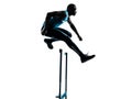 Man hurdler runner silhouette