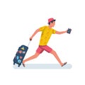 Man hurry on vacation vector Royalty Free Stock Photo