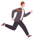 Man hurrying late for work. Deadline symbol. Running person Royalty Free Stock Photo