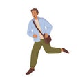 Man hurrying up for work, rush male hurrying up Royalty Free Stock Photo