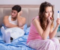 Man husband upset about pregnancy test results