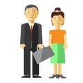 Man husband, woman wife vector flat illustration