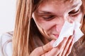 Man with hygienic tissue Royalty Free Stock Photo